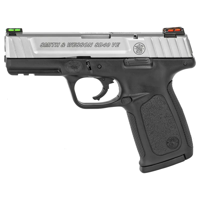 S&W SD40VE .40 S&W 4" Barrel 10-Round Stainless Fiber Optic California Compliant