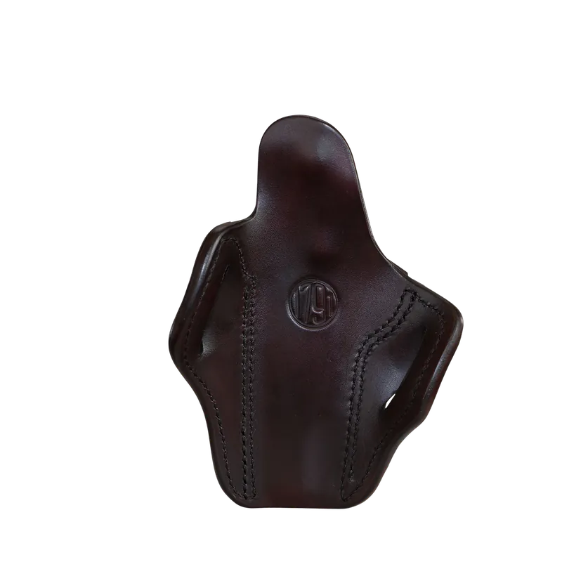 Optic Ready Leather Belt Slide Holster for 5" 1911 - Right Handed, Signature Brown