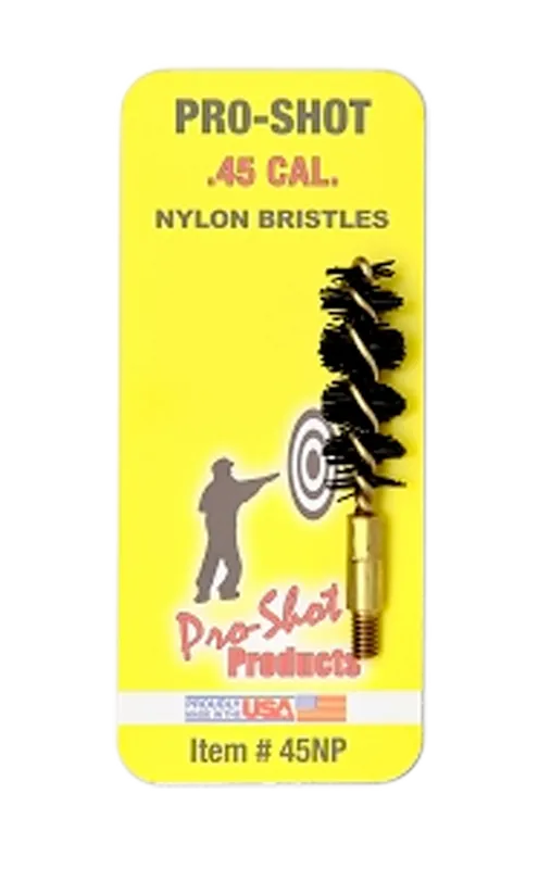 Pro-Shot .45 Cal Pistol Bore Brush with Nylon Bristles and Brass Core