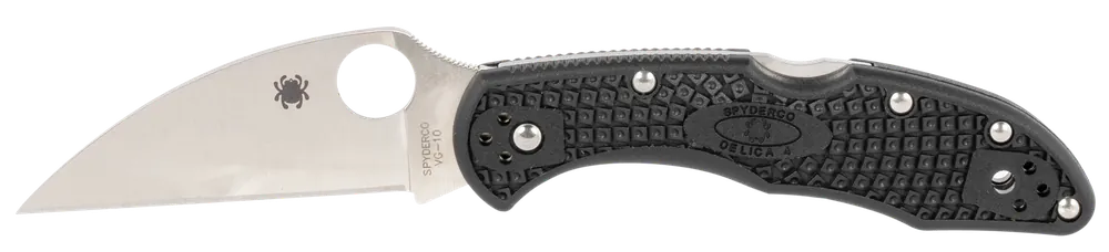 Spyderco Delica 4 Lightweight Wharncliffe Folding Knife with VG-10 Blade and Black FRN Handle