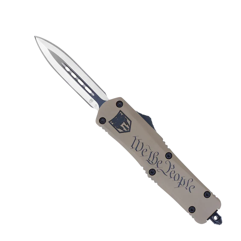 CobraTec Knives Medium 3" OTF Dagger with "We The People" Design and Glass Breaker