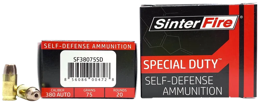 SinterFire SF38075SD 380ACP 75gr Lead-Free Frangible HP Ammo - 20/Box