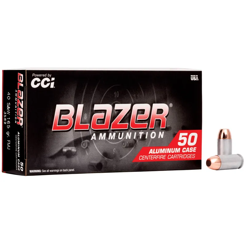 Blazer 40SW 165GR FMJ Ammunition - 50 Rounds/1000 Rounds Box