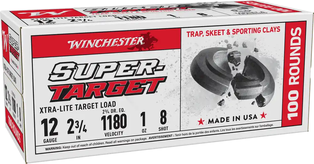 Winchester Super-Target Xtra-Lite 12 Gauge 1oz 8 Shot 100 Rounds
