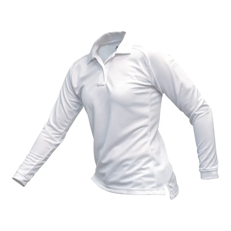 Women's VERTX Coldblack Long Sleeve Polo - White, XS