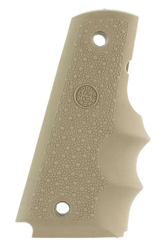 Hogue 45003 OverMolded Desert Tan Rubber Grip with Finger Grooves for 1911 Government