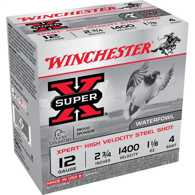 Winchester Super-X Xpert High Velocity 12 Gauge 2.75" #4 Shot 25 Rounds/Box, 250 Rounds/Case