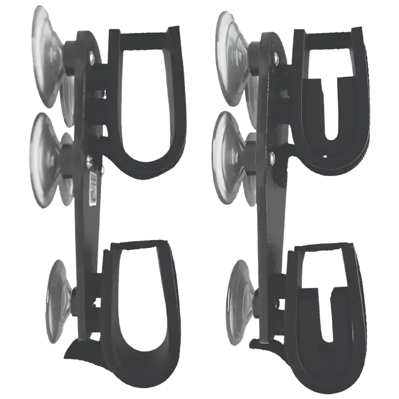 Universal Black Metal Suction Cup Gun Rack - Rugged Gear 10020