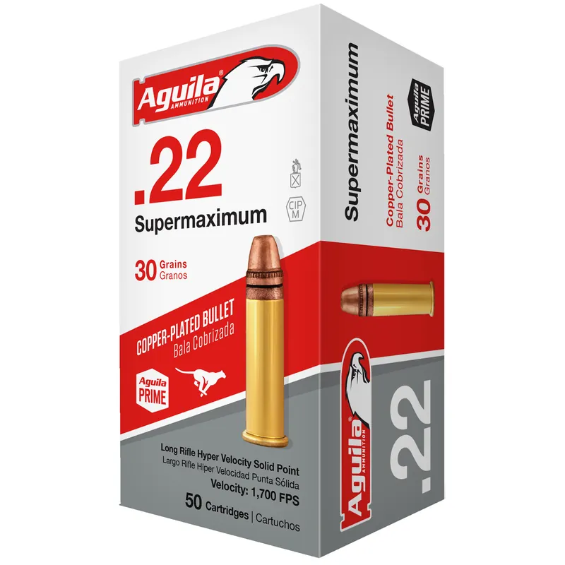 AGUILA 22LR SUPERMAX SP 30GR Ammunition - 50 Rounds/1000 Rounds Box