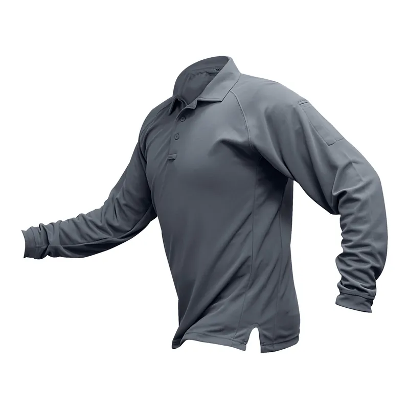 VERTX Coldblack Long Sleeve Polo Grey Medium
