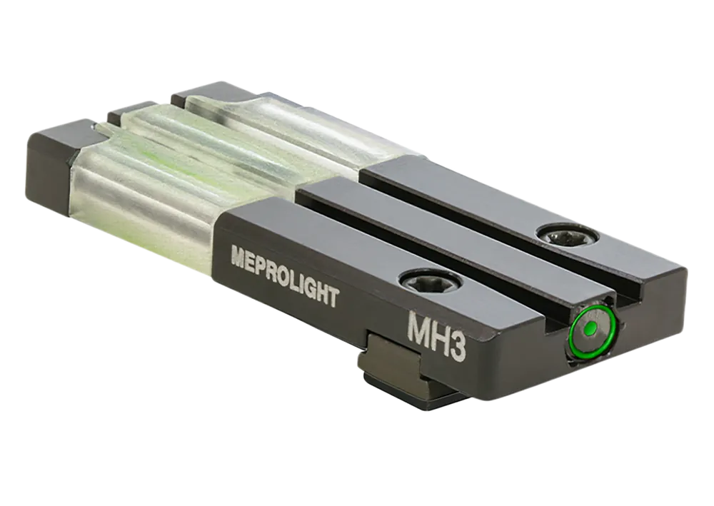 Meprolight USA FT Bullseye Rear Sight for Glock Gen 1-5 (Excludes MOS) - Green/Tritium Fiber Optic, Black Frame