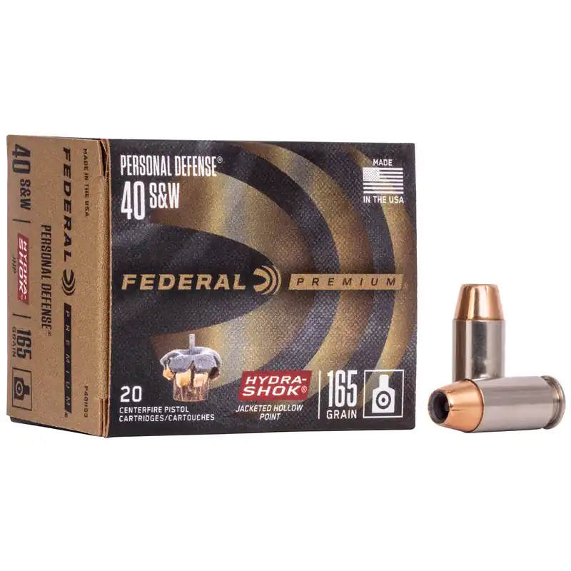 Federal Hydra-Shok .40 S&W 165 Grain Ammunition - 20 Rounds/500 Rounds