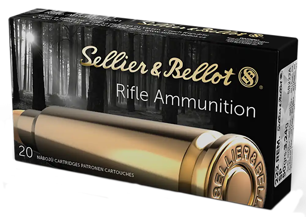 Sellier & Bellot .222 Rem 50gr Soft Point Rifle Ammo - 20 Rounds/Box, 60 Boxes/Case