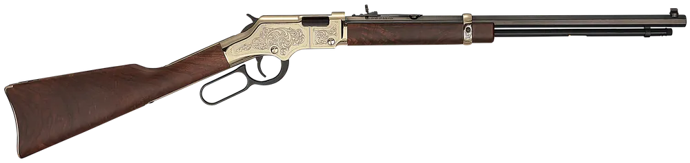 Henry H004MD4 Golden Boy Deluxe 4th Edition .22 WMR Rifle with Engraved Brasslite Receiver and American Walnut Stock