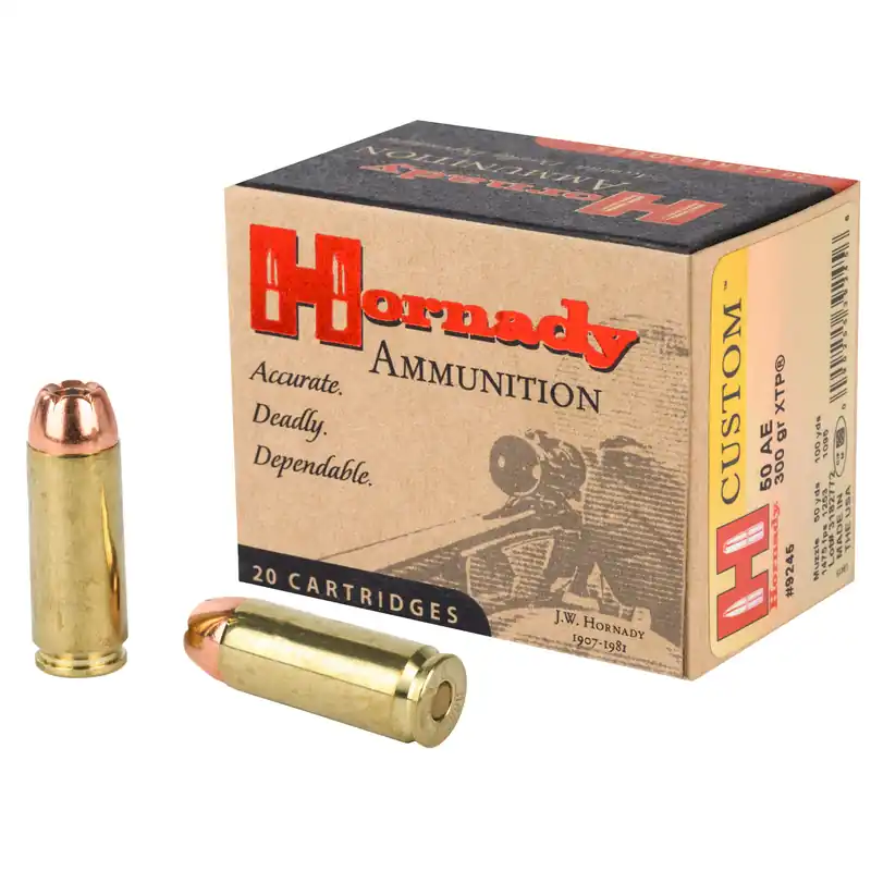 Hornady .50 AE 300 Grain XTP Ammunition - 20 Rounds/200 Rounds