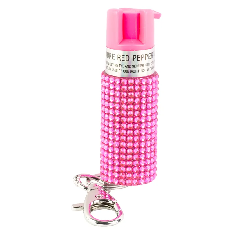 SABRE Pink Jeweled Key Ring Spray