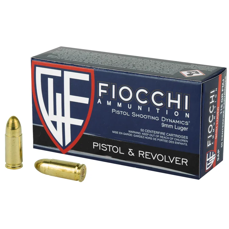 FIOCCHI 9MM 147GR FMJ Ammunition - 50 Rounds/1000 Rounds Box