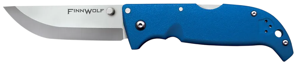 Cold Steel Finn Wolf 3.5" Folding Knife with Blue Griv-Ex Handle and Satin AUS-8A Blade
