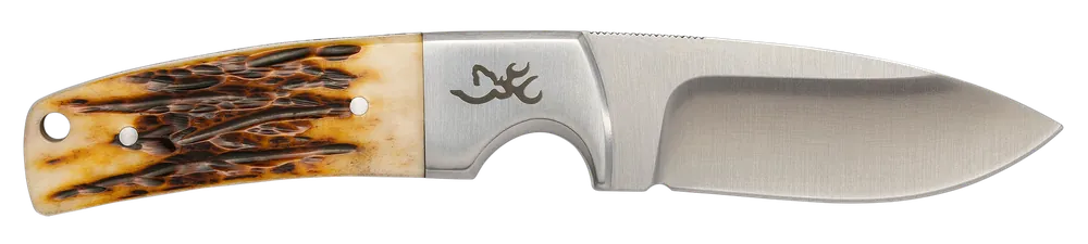 Browning Buckmark Hunter Knife with 3" Drop Point Blade and Brown Jigged Ox Bone Handle