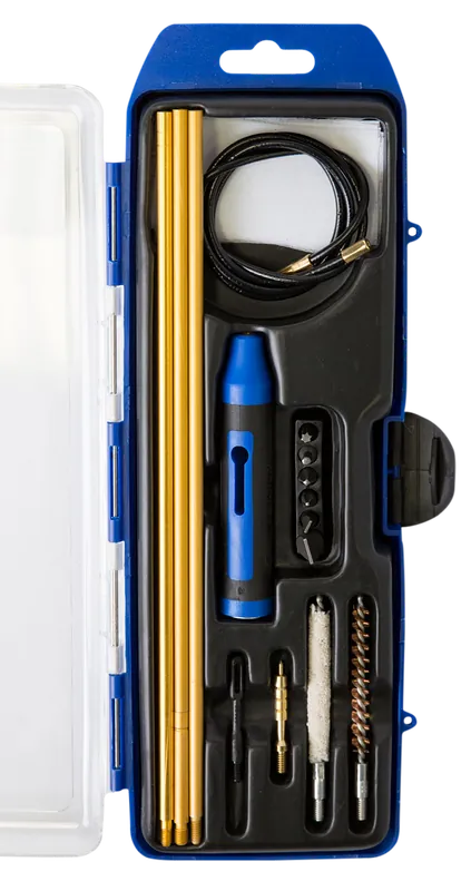 DAC GunMaster Hybrid 22 Cal Rifle Cleaning Kit - 16 Pieces, Black/Blue