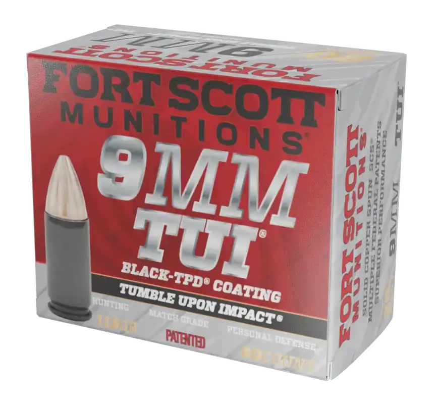 Fort Scott Munitions 9mm Luger 115gr TUI Solid Copper Ammo - 20/Box