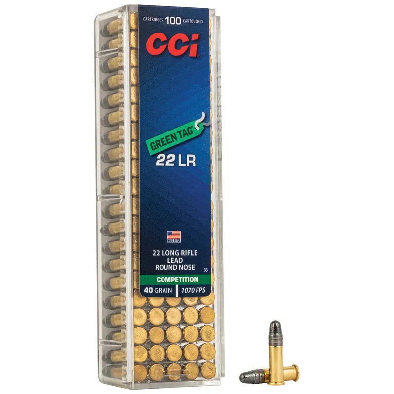 CCI 22LR Green Tag Competition Ammunition 100 Rounds/5000 Rounds
