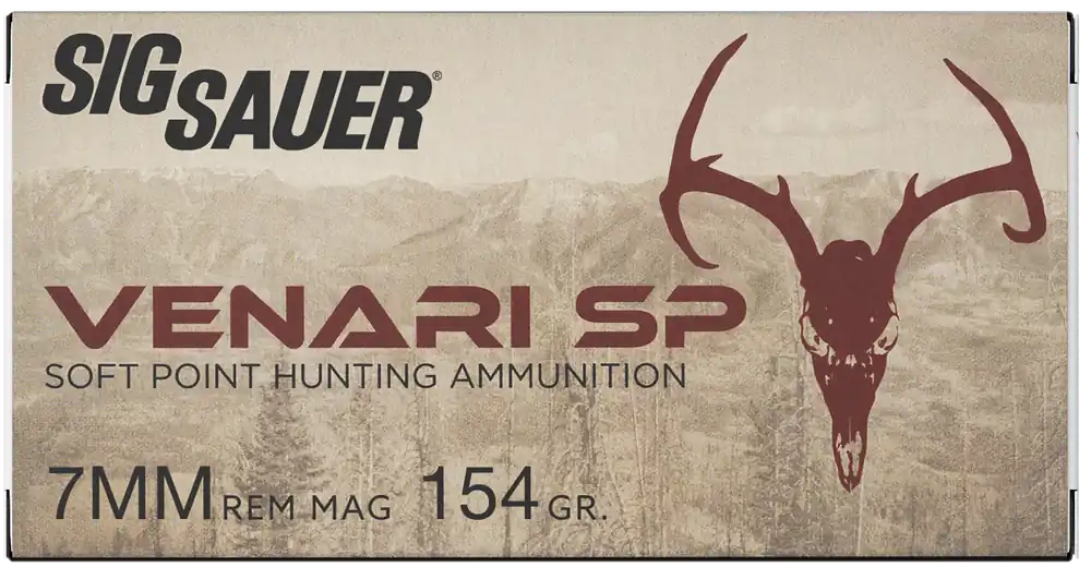 Sig Sauer Venari 7mm Rem Mag 154gr Soft Point Ammunition - 20 Rounds per Box