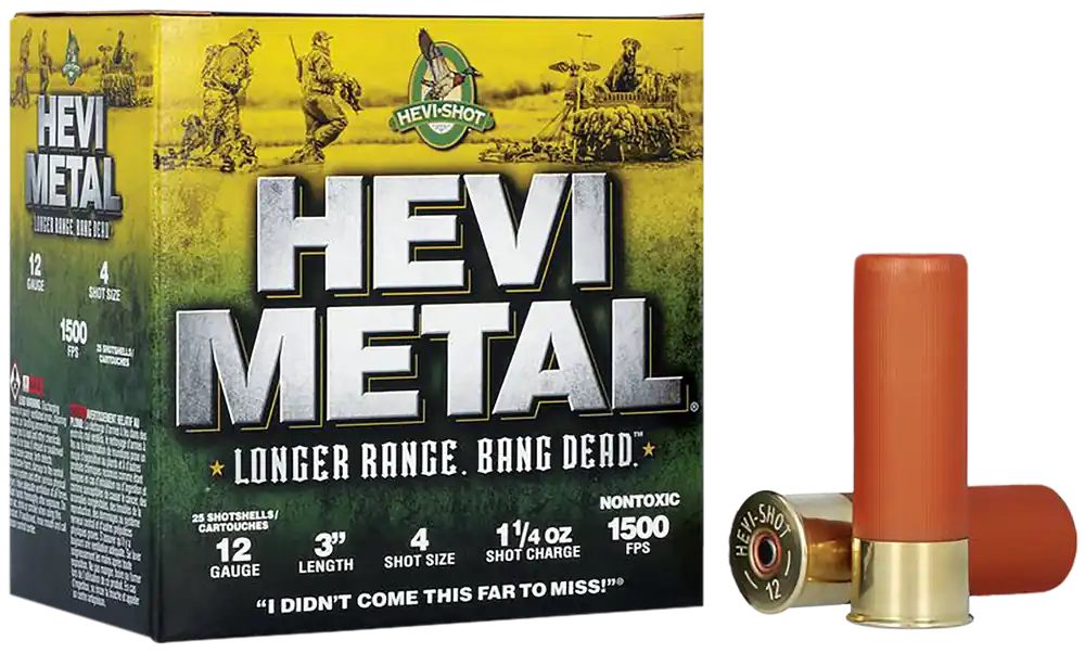 HEVI-Metal Longer Range 12 Gauge 3" Shotgun Shells - 25/Box