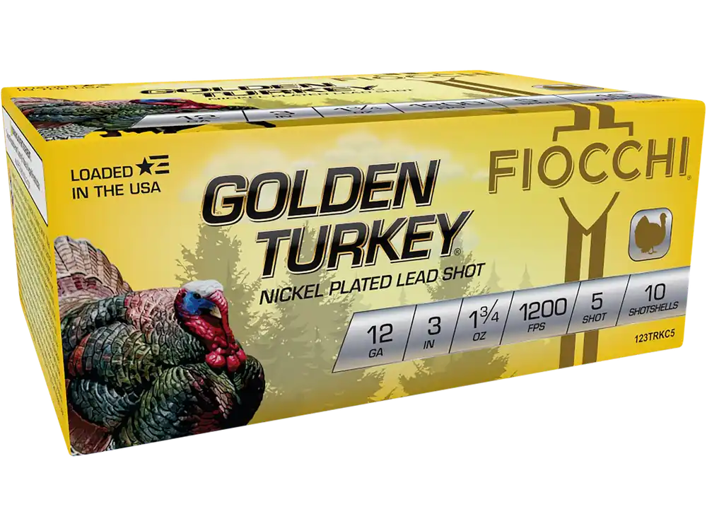 Fiocchi Golden Turkey 12 Gauge 3" Shotgun Shells - 5 Shot, 10 Box/Case