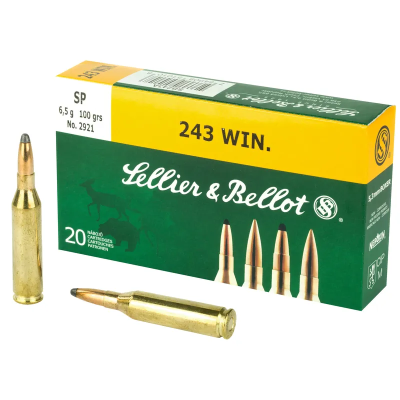 S&B .243 Winchester 100 Grain Soft Point Ammunition - 20 Rounds