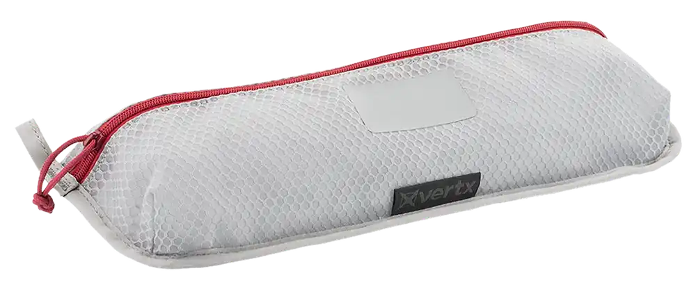 Vertx VTX5205AGYNA Large White Nylon Overflow Pouch with Mesh & Red Accents, YKK Zipper, Hook Back Panel