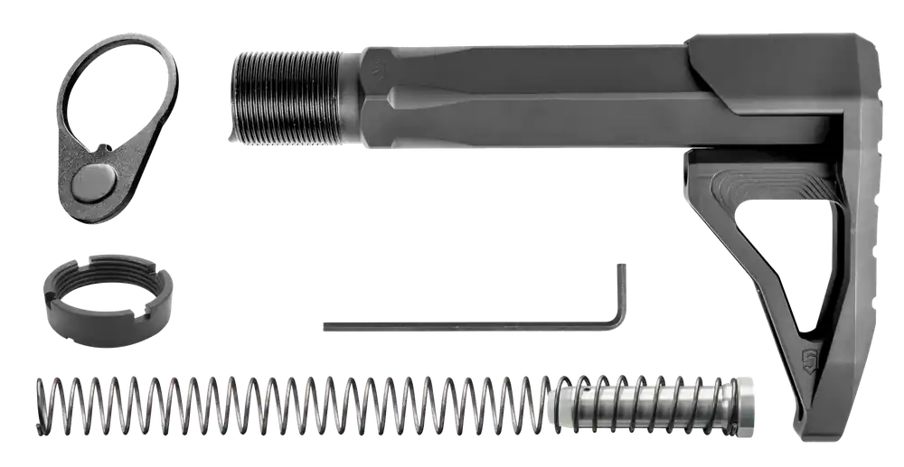 Phase 5 CMSA Carbine Mini Stock Assembly for AR15/AR10 - Black Aluminum Weapon System