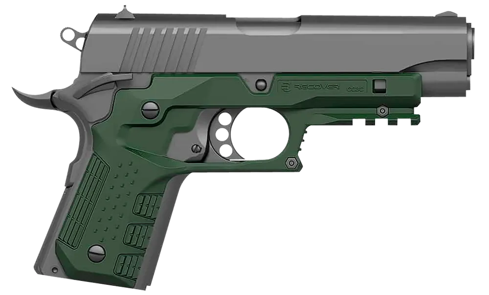 Compact 1911 Green Polymer Picatinny Grip & Rail System by Recover Tactical CC3C-03