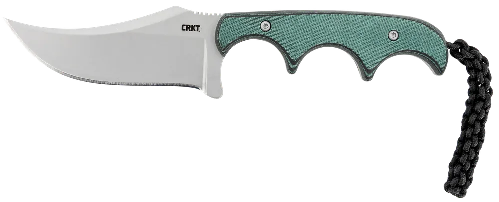 CRKT 2379 Minimalist Persian Fixed Blade Knife with Green Resin Handle and Sheath