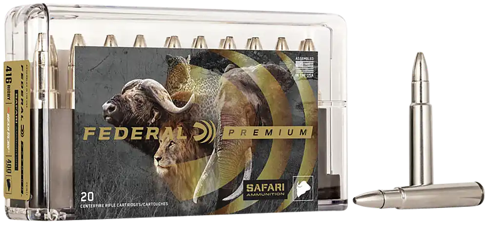 Federal Premium Safari Cape-Shok .416 Rigby 400gr Trophy Bonded Bear Claw Ammo - 20 Rounds