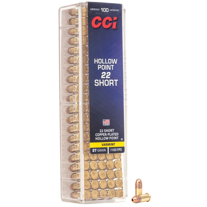 CCI 22 Short HP Ammunition - 100 Rounds/5000 Rounds Bulk Pack