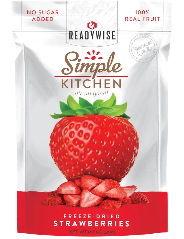 ReadyWise Simple Kitchen Freeze-Dried Strawberry Pouches - 6 Pack