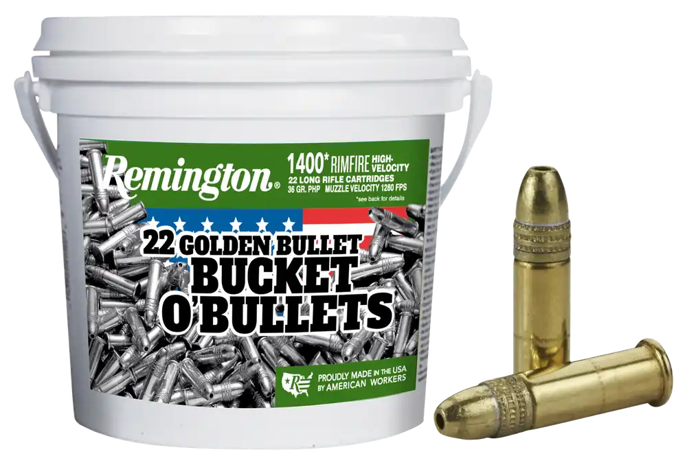 Remington 21231 Golden Bullet 22LR 36gr HP 1400 Rounds Bucket