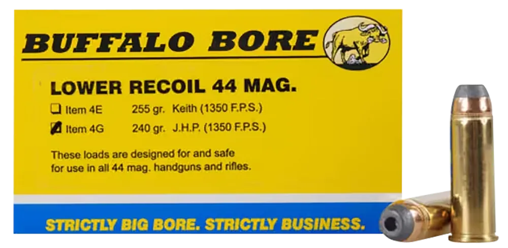 Buffalo Bore 44 Rem Mag 240gr JHP Low Recoil Ammo - 20/Box