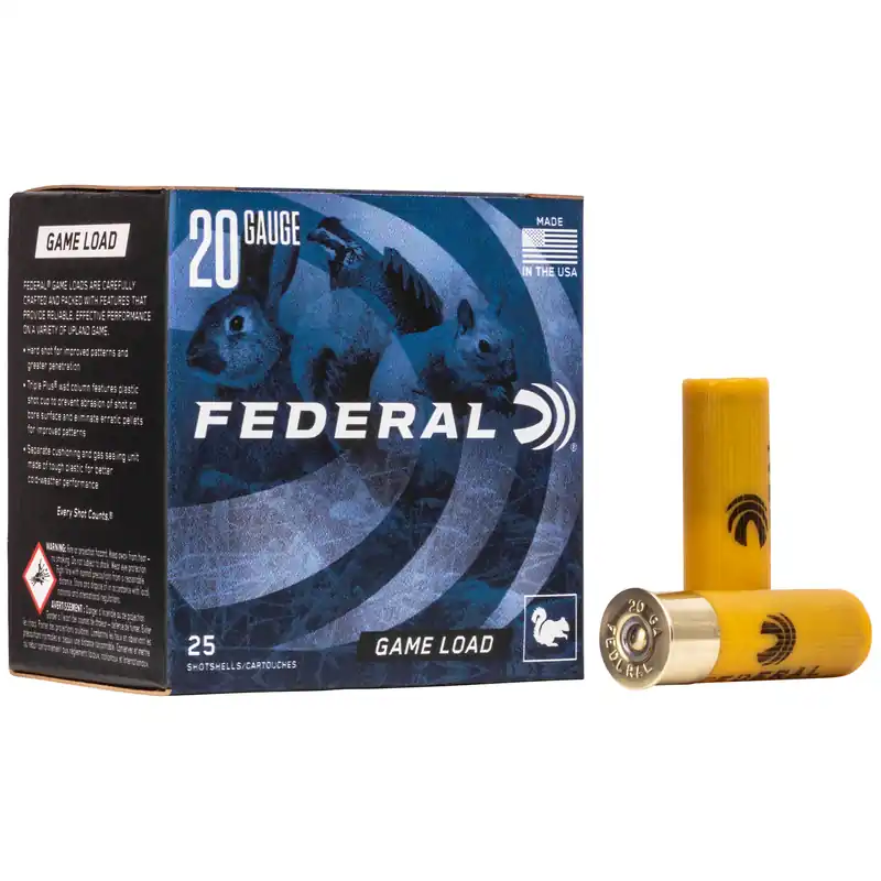 Federal Game Load 20 Gauge 2 3/4" #8 Shot, 25 Rounds per Box, 250 Rounds per Case