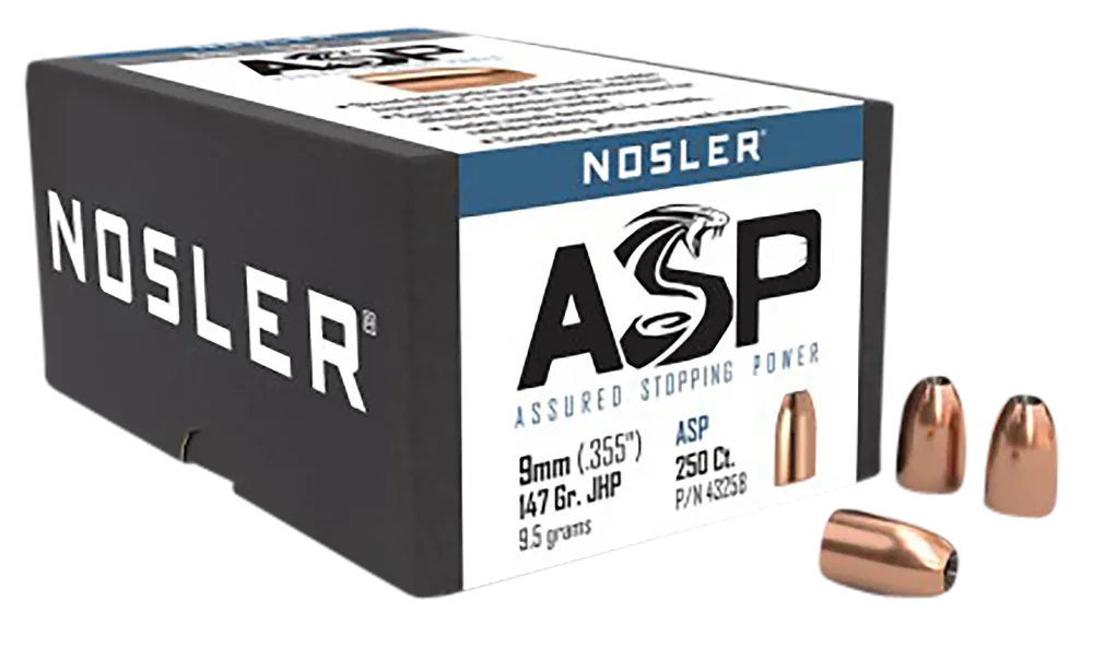 Nosler 43258 9mm 147gr JHP 250 Rounds - Assured Stopping Power