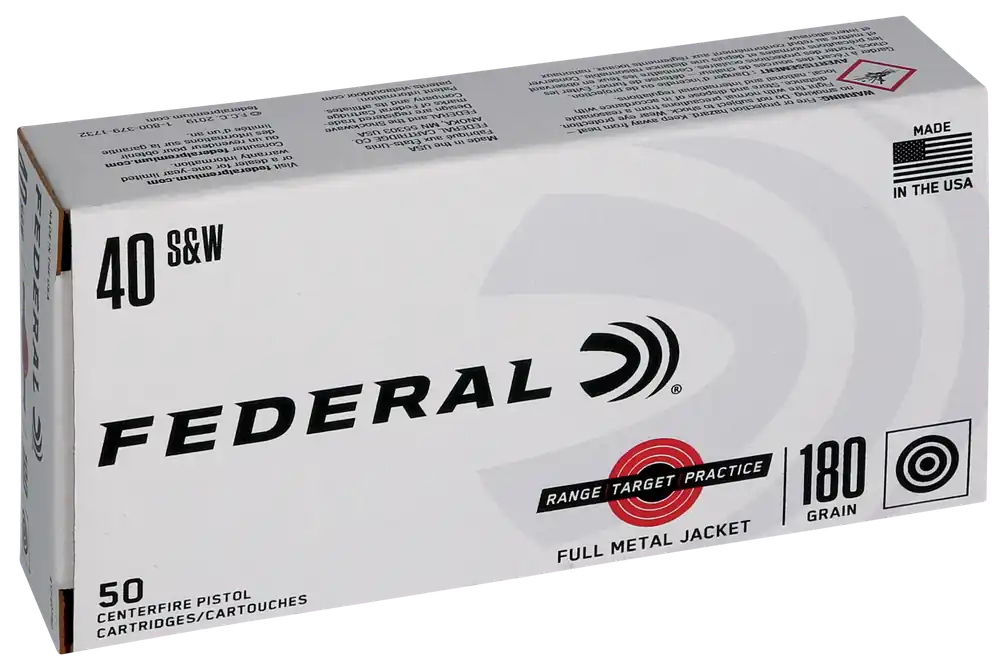 Federal RTP40180 Range & Target 40S&W 180gr FMJ 50/Box 20/Case