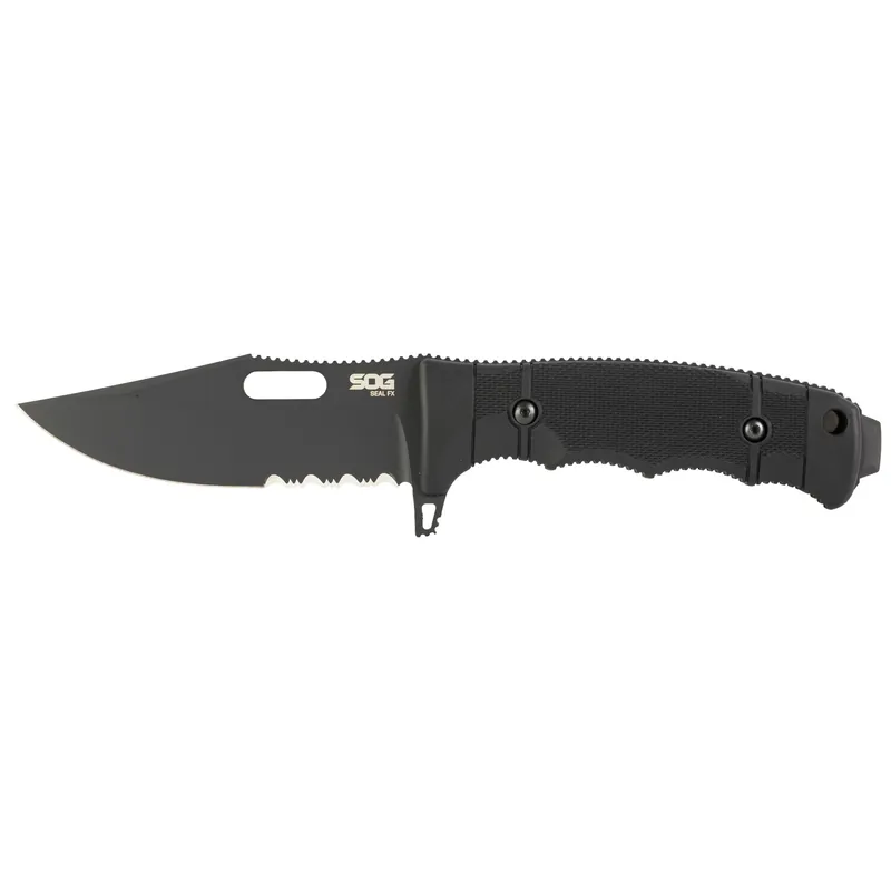 SOG SEAL FX Partially Serrated 4.3" Black Knife