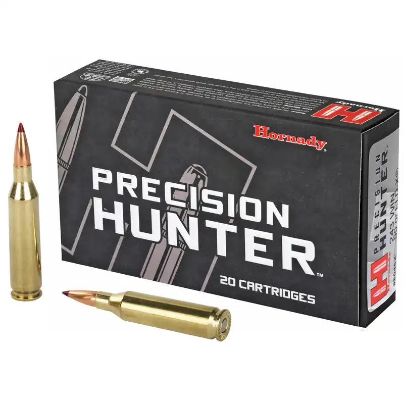 Hornady Precision Hunter .243 Win 90gr ELD-X Ammunition - 20 Rounds/200 Rounds