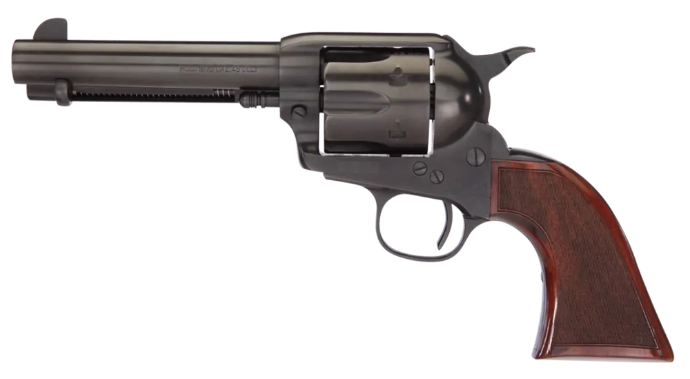 Taylors & Company Runnin Iron Black Rock 45 Colt Revolver - 4.75" Barrel, 6rd, Black Nitride Finish, Walnut Grip
