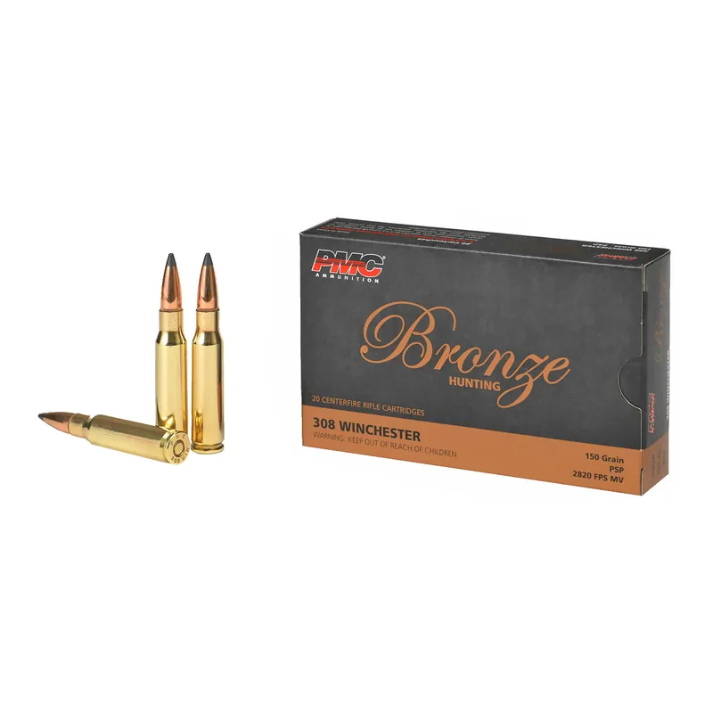 PMC Bronze 308 Winchester 150 Grain Soft Point Ammunition - 20 Rounds/200 Rounds