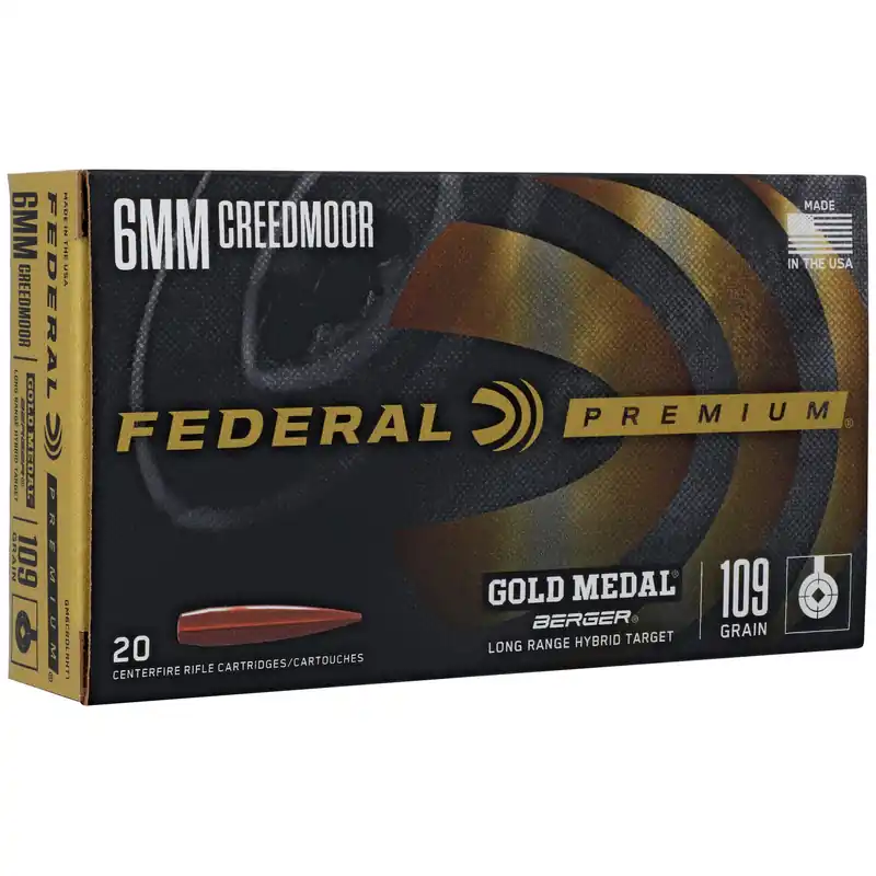 Federal Gold Medal 6mm 109gr LRT Ammunition 20/200