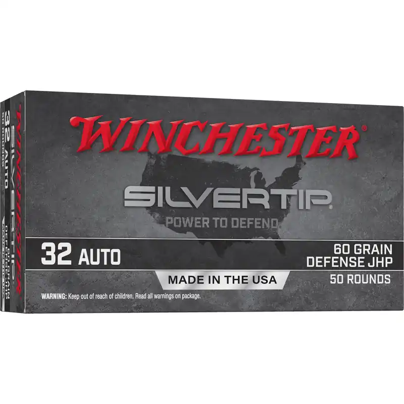 Winchester Silvertip 32 Auto 60 Grain JHP Ammunition - 50 Rounds/500 Rounds