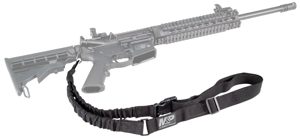M&P Accessories 110030 Adjustable Bungee Single Point Sling Kit for AR Platform - Black Nylon