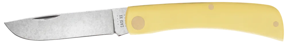 Case 00032 Sod Buster Jr. Folding Skinner Knife with Yellow Synthetic Handle